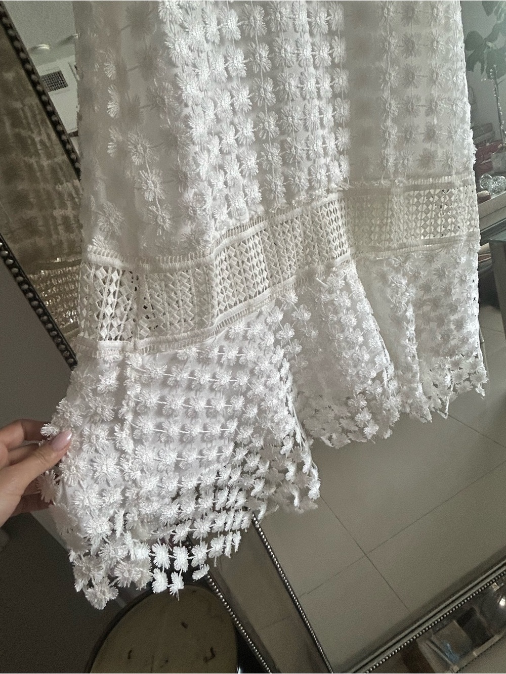 Style Mafia - White Textured Crochet lace Dress S - Picture 6 of 13